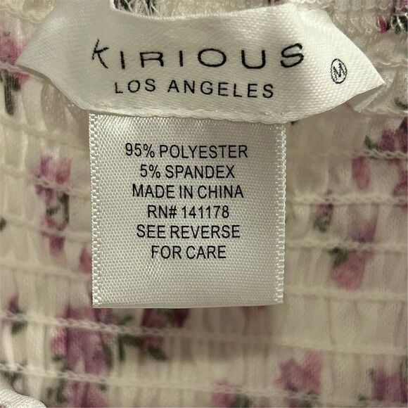 Kirious Women's Floral Smocked Long Sleeve Blouse Size M Multicolor - Picture 4 of 12